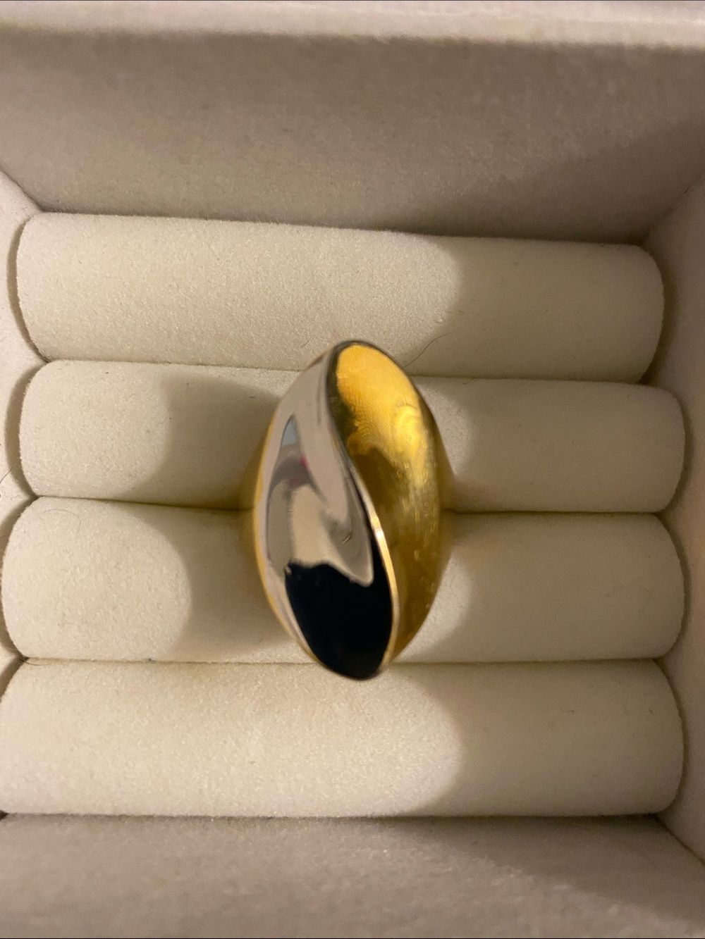 Vintage Unisex Statement Gold Tone Ring Size 7.75